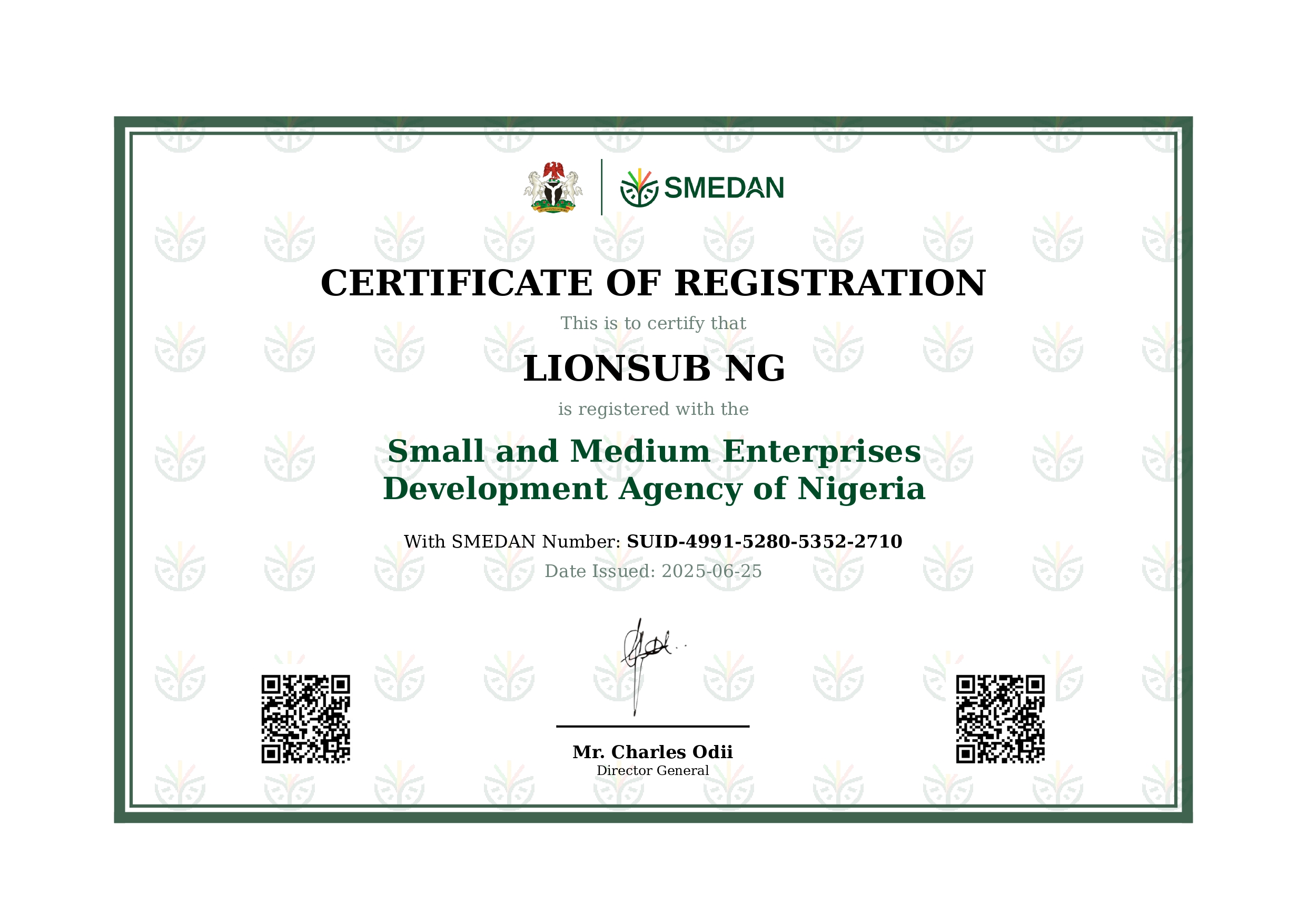 SMEDAN Certificate